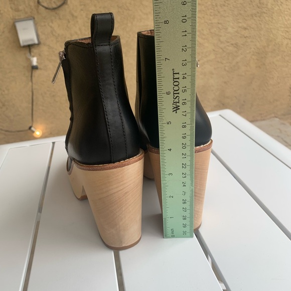 Antonio Melani black leather wood clog boots size 5.5 M - Picture 6 of 16